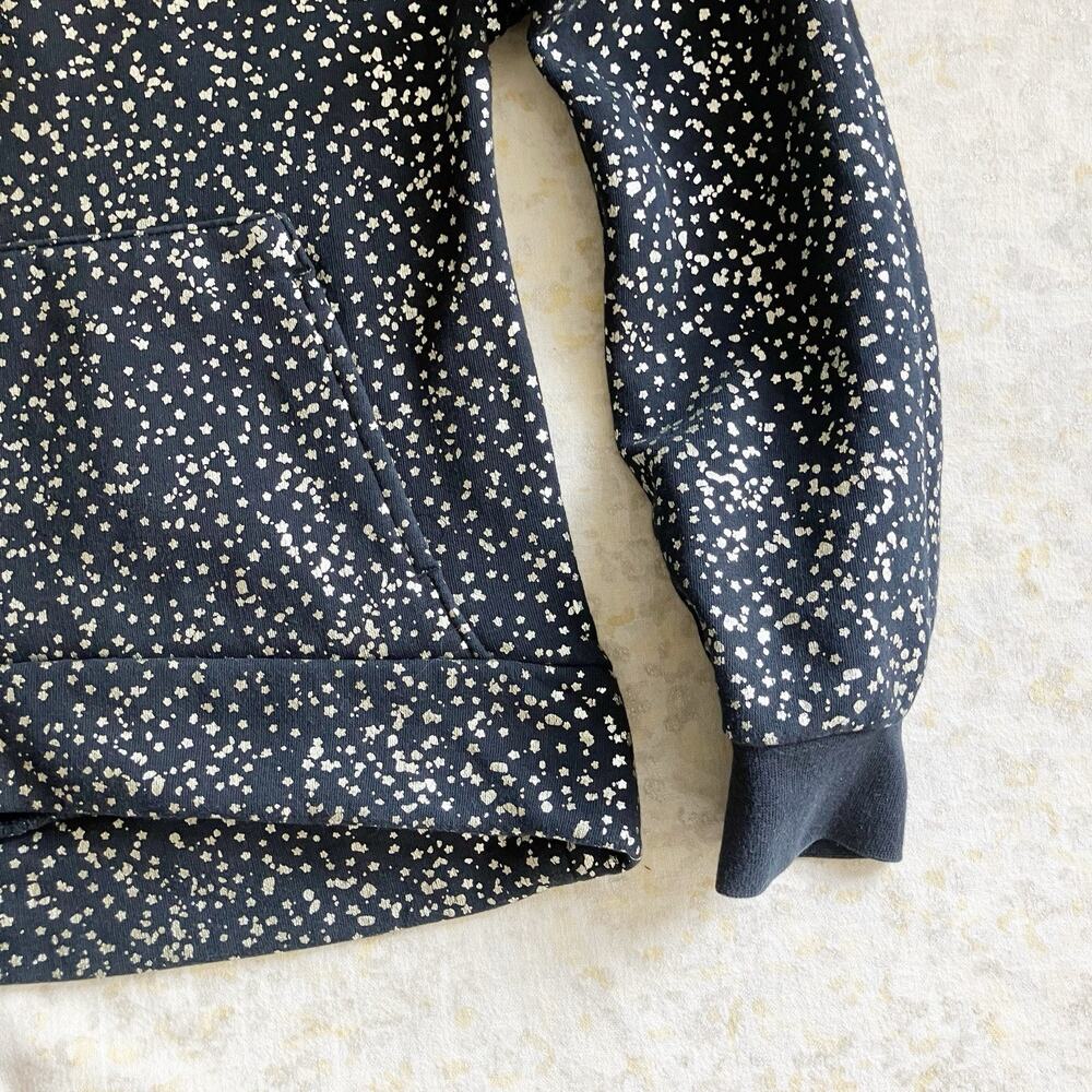 Nike Girls S Small Hoodie Metallic Silver Star Print Black Long Sleeve - Picture 5 of 7
